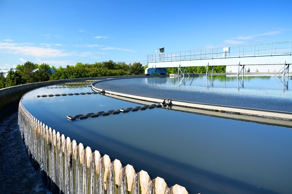 a view of a modern water treatment plant